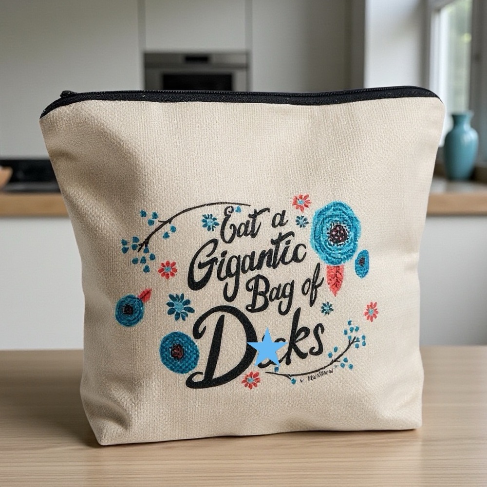 Eat a Gigantic Bag of D$cks Funny Zipper Cosmetic Bag Pouch NWT